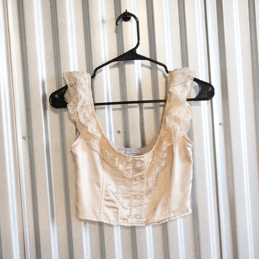 Nectar x Clothing pastel satin corset-style crop top (XS)